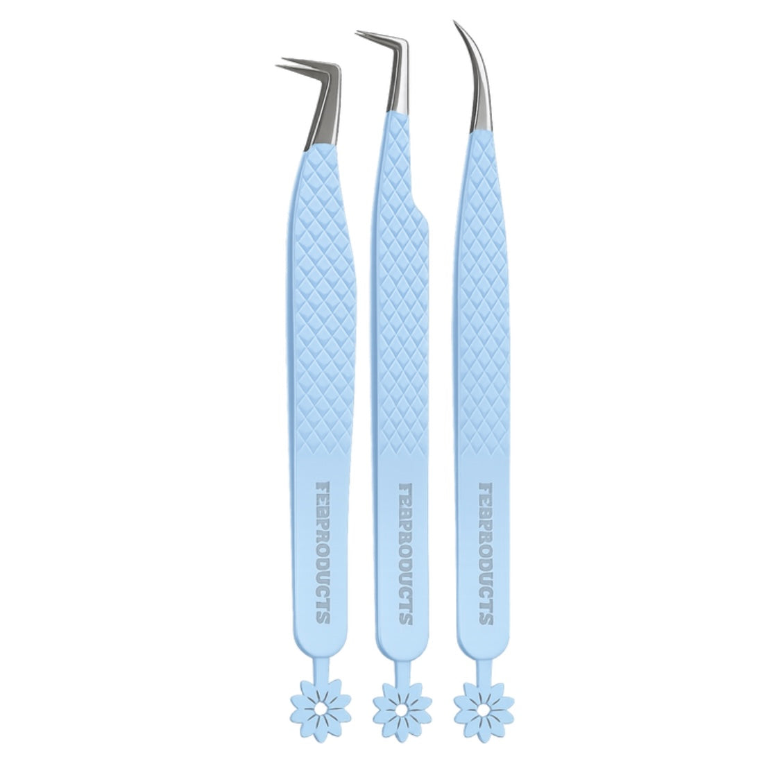BABY BLUE FLOWER FIBER TIP TWEEZERS 🩵