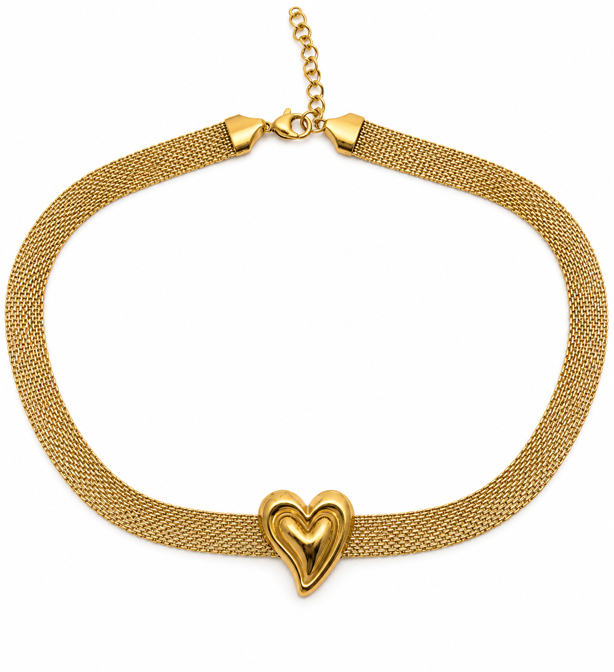 Gold- Tone Heart Mesh Necklace ✨